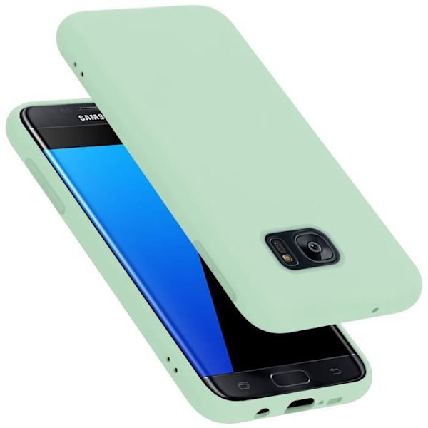 Fodral till Samsung Galaxy S7 EDGE i LIQUID LIGHT GREEN Cadorabo Cover Silikon TPU