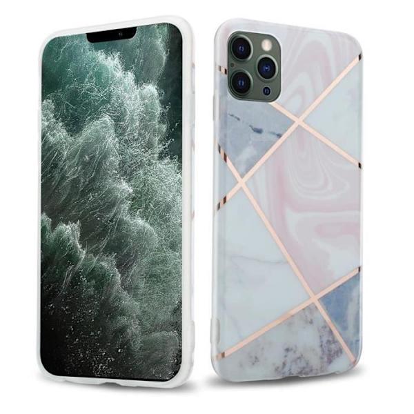 Skyddshölje - CADORABO - iPhone 12 PRO MAX - Silikon TPU - Marmor Design Guld Vit Rosa - Halkfri Eller, Vit, Rosa