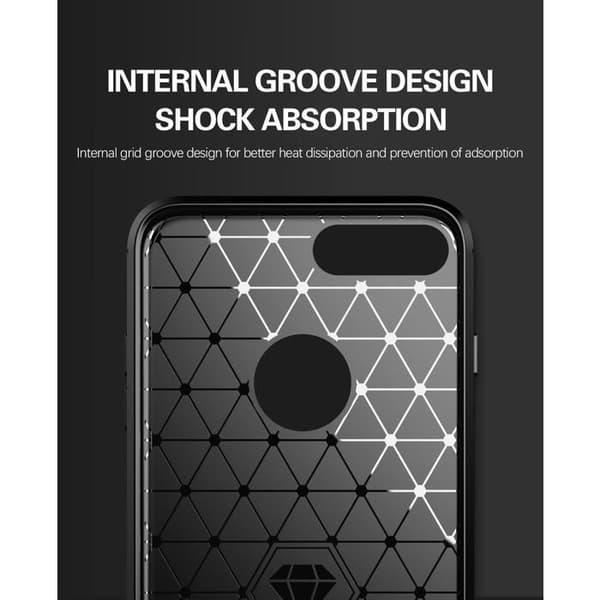 Skal för iPhone 7 PLUS / 7S PLUS BORSTAD GRÅ Kolfiberdesign Grå
