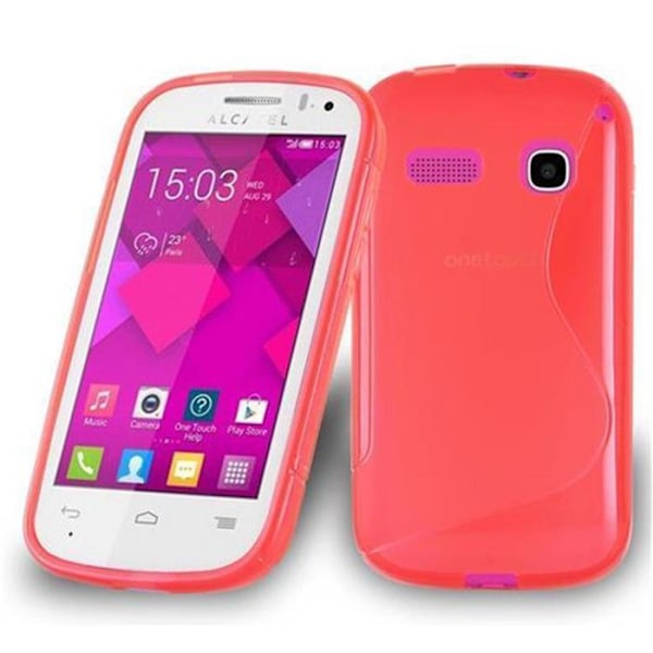 Silikon TPU flexibel S-Line skyddsfodral för Alcatel OneTouch POP C3 i KIRSEBÄR RÖD. Röd
