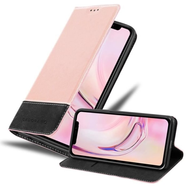 Coque - CADORABO - Apple iPhone 13 MINI - Bicolore Similicuir - Magnetslutning - Ställfunktion Svart ros