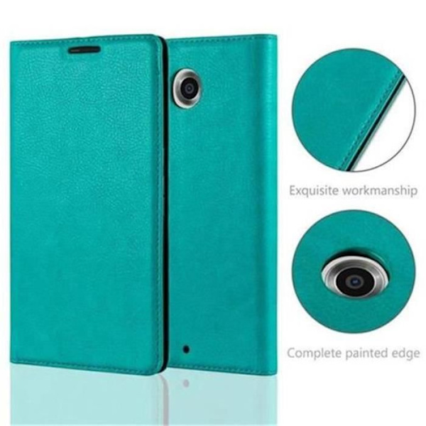 Cadorabo Fodral Google NEXUS 6 OIL TURQUOISE TURQUOISE Osynlig magnetisk STÄNGNING Fodral Fodral Fodral Fodral stöder stativ och kortplats