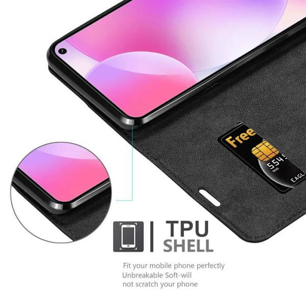 Etui - CADORABO - RedMi K30 / K30i 5G - Svart - Magnetisk stängning - Ställfunktion Svart