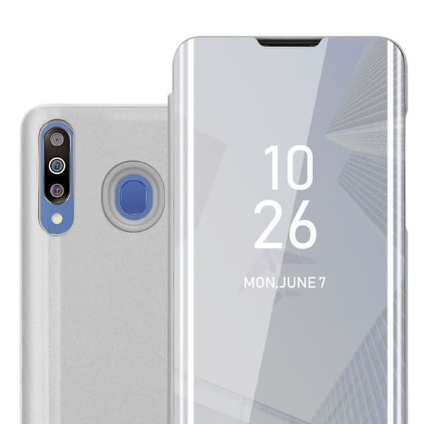 Skyddsfodral för Samsung Galaxy M30 / A40s i AGAT SILVER med spegel Grå
