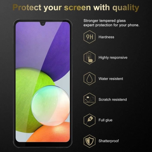 Helskärmshärdat glas för Samsung Galaxy A22 4G / M22 / M32 4G Skyddsfilm i TRANSPARENT med SVART härdat härdat glas