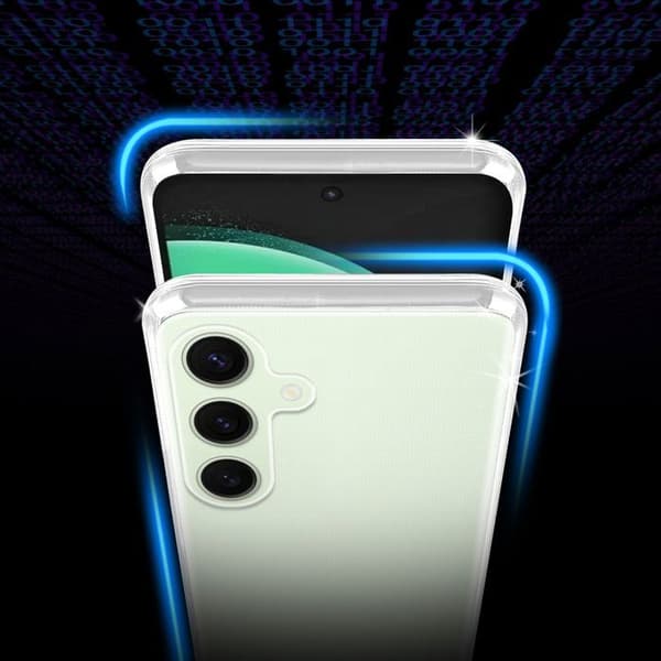 Transparent stötsäker silikonfodral för Samsung Galaxy S24 FE Vit