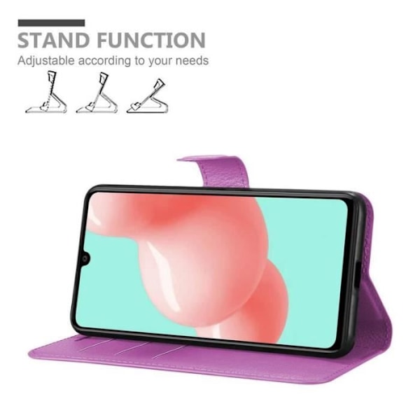 Fodral - CADORABO - Samsung Galaxy A41 - Läderimitation - Lila - Stativfunktion Lila