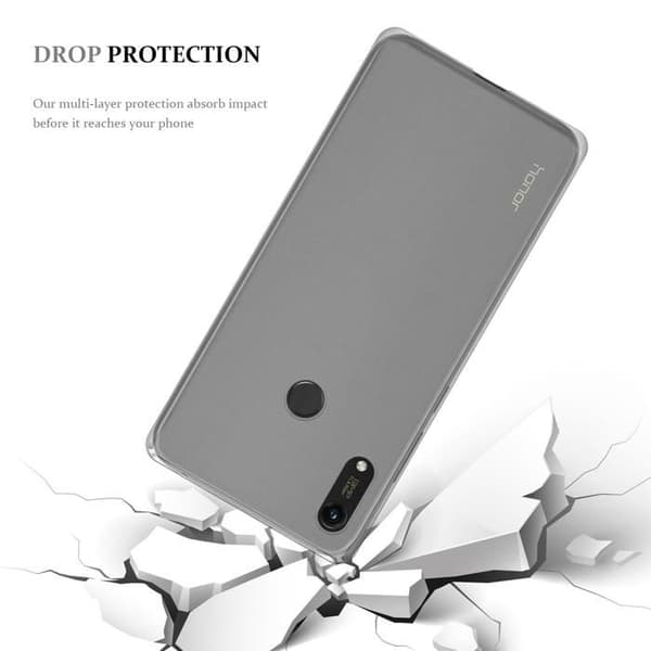 Transparent stötsäker silikonfodral för Honor 8A PRIME Vit
