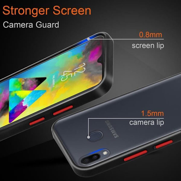 Coque - CADORABO - Samsung Galaxy M20 - Svart Frostad - Hybrid skydd - Elegant design Frostade Svart
