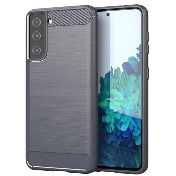 Skyddsfodral för Samsung Galaxy S21 PLUS BORSTAD GRÅ Kolfiberdesign Grå