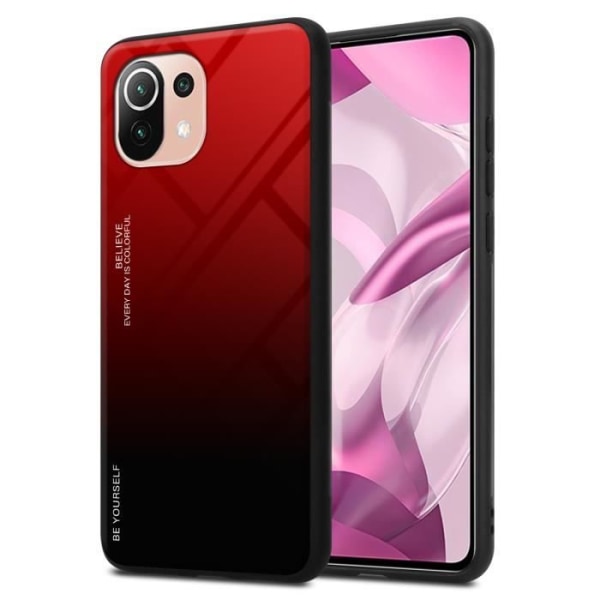 Coque - CADORABO - Xiaomi Mi 11 LITE (4G/5G) - Bicolorskydd - Halkfri - Mjuk i TPU RÖD SVART