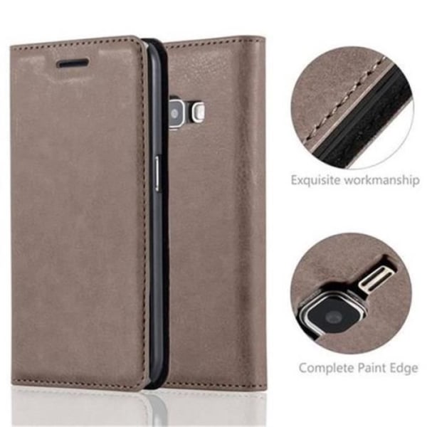 Cadorabo Samsung Galaxy J1 2016 Fodral KAFFEBRUN Osynlig magnetisk STÄNGNING Fodral Fodral stöder kortplats för stativ