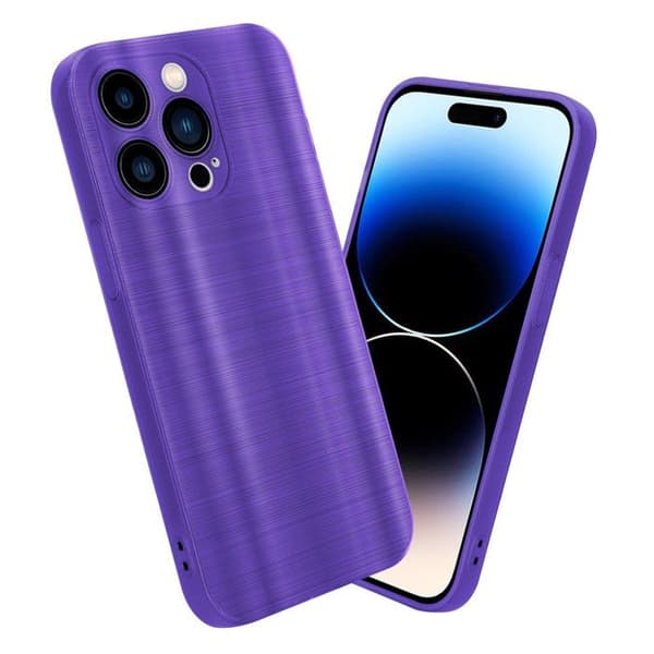 iPhone 14 PRO Fodral Borstad Lila Kameraskydd Violett