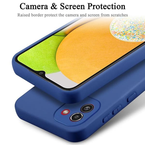 Skyddande stötsäker skal för Samsung Galaxy A03 i LIQUID BLUE Blå