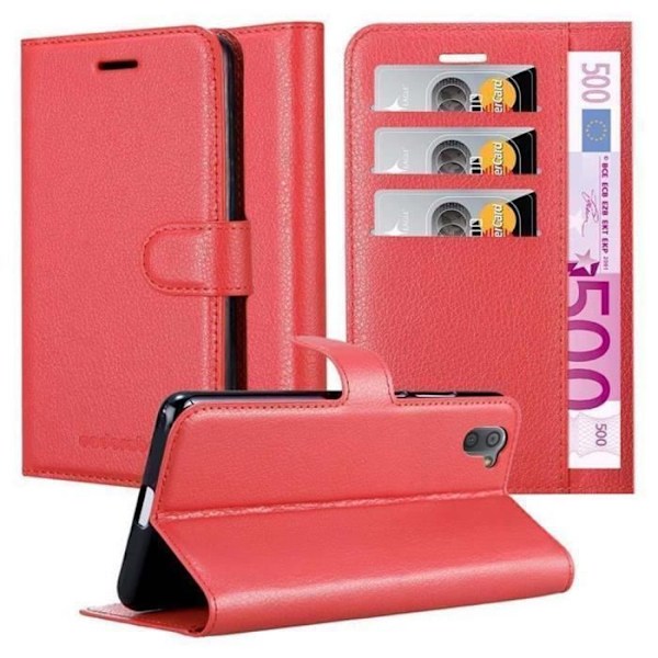 Etui för Sharp Aquos R3 - CADORABO - KIRSCHRÖD - Slitstark konstläder - Magnetisk stängning - Ställfunktion RÖDA KÖRSBÄR
