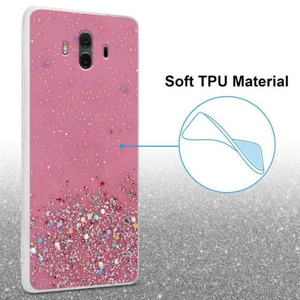 Coque - CADORABO - Huawei MATE 10 / NOVA 2i - Skydd Silikon TPU - Design Glittrande - Mjukt Rosa