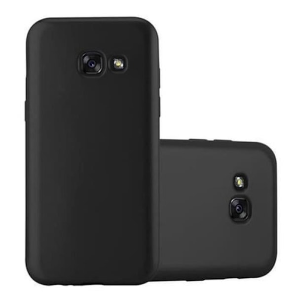 Samsung Galaxy A3 2017 (7) Fodral i METALLIC BLACK från Cadorabo (METALLIC MATTE Design) Ultratunnt mjukt silikon TPU gelskydd