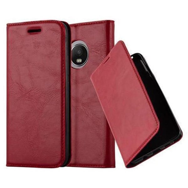 Skyddsfodral för Motorola MOTO G5 PLUS Fodral i RÖD ÄPPLE Plånboksfodral Wallet Röd