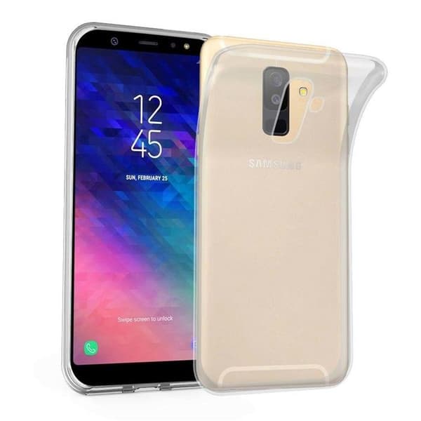 Transparent stötsäker silikonfodral för Samsung Galaxy A6 PLUS 2018 Vit