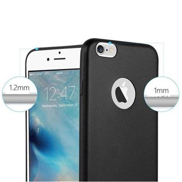 Skyddsfodral för iPhone 6 PLUS / 6S PLUS i MATTSVART METALLIC-design Svart