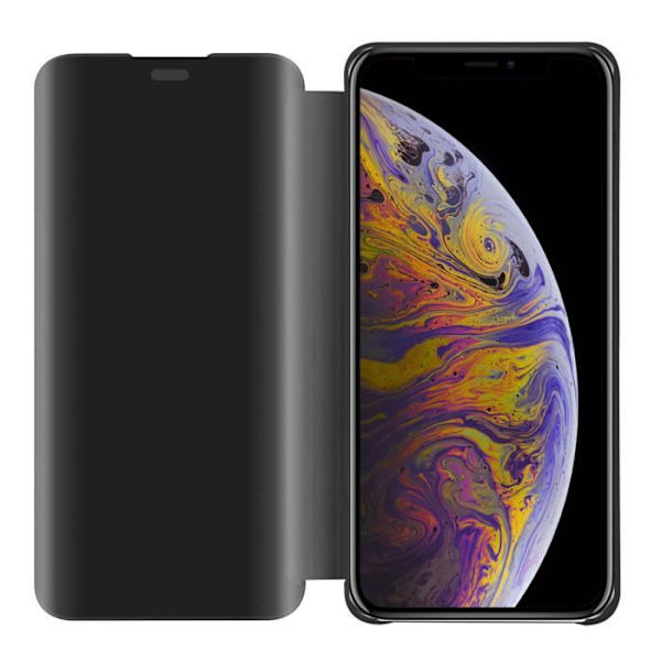 Cadorabo Fodral till Apple iPhone XS MAX i SVART TOURMALINE Clear View Mirror Protection Cover 360 graders skydd SVART TURMALIN