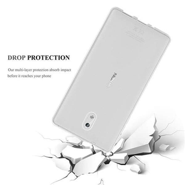 Transparent stötsäker silikonfodral för Nokia 3 2017 Vit