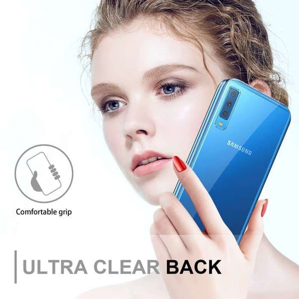 Transparent skydd för Samsung Galaxy A7 2018, helskydd Vit