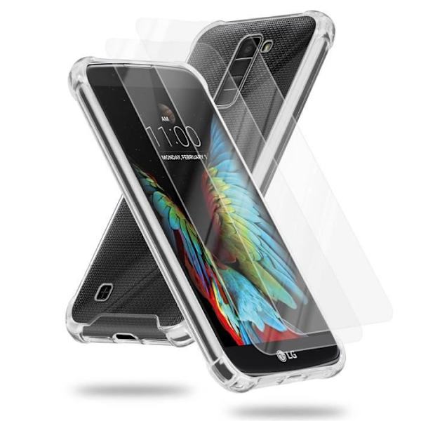 Coque - CADORABO - LG K10 2016 - Transparent - Silikon TPU - Härdat glas ingår Transparent