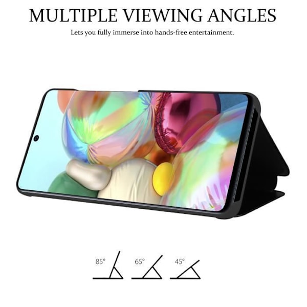 Fodral till Samsung Galaxy A71 4G i SVART TOURMALINE Clear View Cadorabo Cover 360 graders spegelskydd Svart