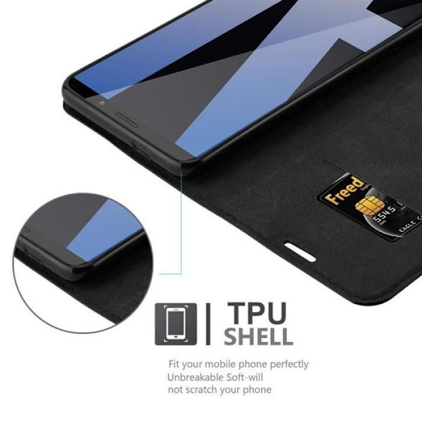 Skal till Huawei MATE 10 PRO - Cadorabo - Svart Natt - Syntetiskt läder - Semihårt - Magnetiskt NATTSVART