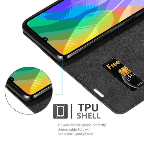 Coque för Huawei Y6P - CADORABO - Kaffe Brunt - Bokfodral - Silicon TPU - Magnetiskt skydd kaffe brunt