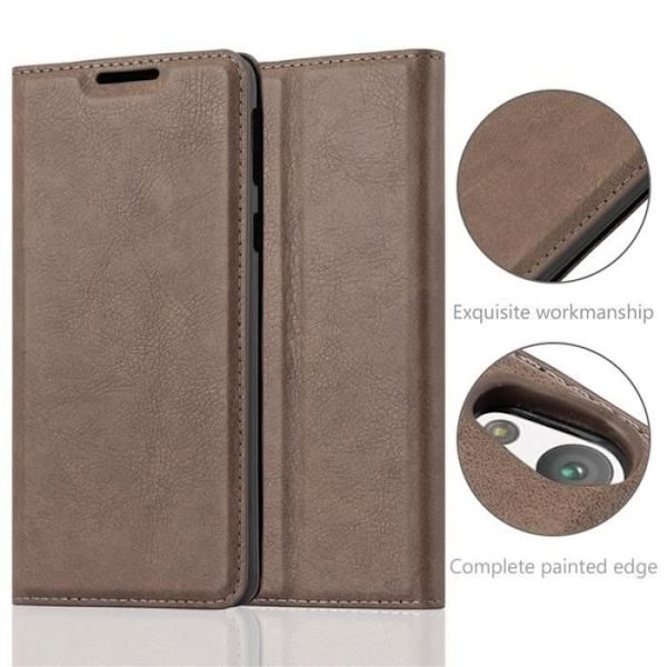Sony Xperia E5-fodral i KAFFEBRUNT från Cadorabo (INVISIBLE MAGNETIC CLOSURE Design) Helt skyddsfodral med flipflik