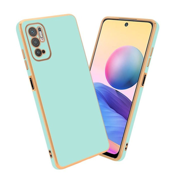 Fodral till Xiaomi RedMi NOTE 10 5G / POCO M3 PRO 5G Fodral i glänsande mintgrön - guld Fodral Silikon TPU och skydd Grön