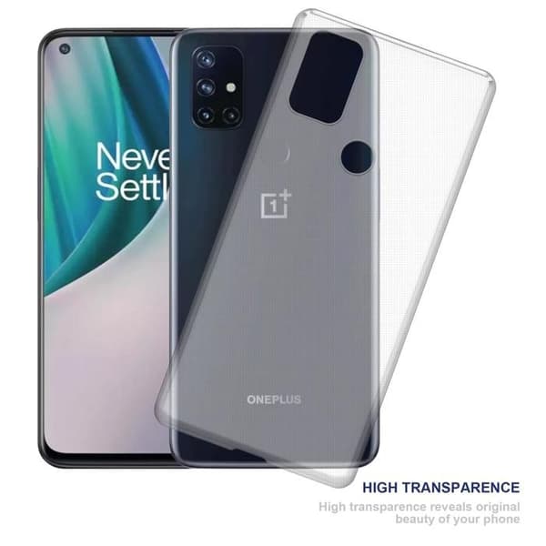 Transparent stötsäker silikonfodral för OnePlus Nord N100 Vit