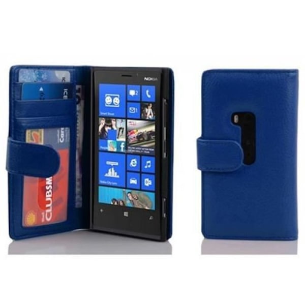 Etui Housse - CADORABO - Nokia Lumia 920 - Syntetiskt läder - himmelsblå - 3 fack för kort HIMLABLÅT
