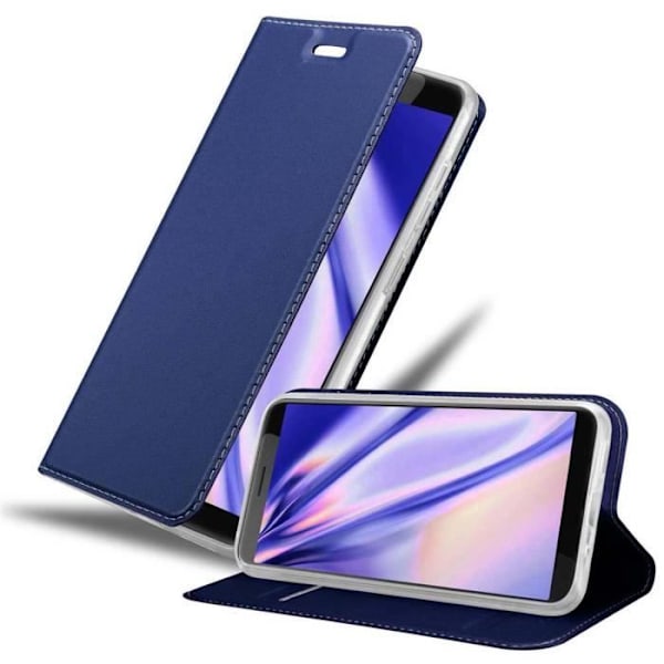 Cadorabo Fodral för HTC Desire 12 i KLASSIG MÖRKBLÅT skydd Skydd magnetisk stängning stödfunktion KLASSIG MÖRKBLÅ
