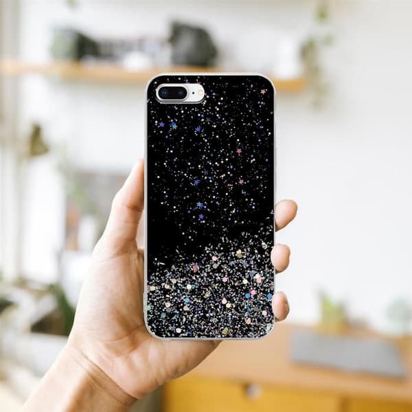 iPhone 7 PLUS / 7S PLUS / 8 PLUS Skal Svart med Glitter Skydd Design Glittrande Svart