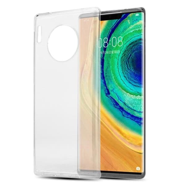 Transparent stötsäker silikonfodral för Huawei MATE 30 PRO Vit