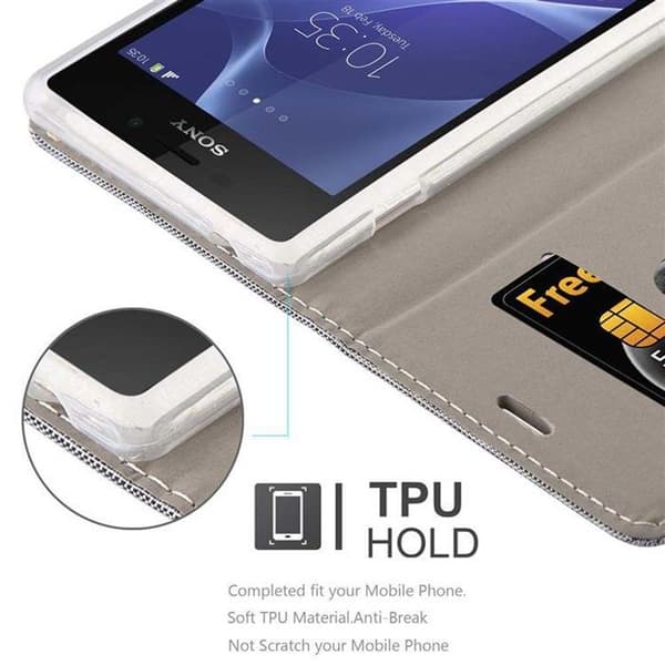 Skyddsfodral för Sony Xperia M2 / M2 AQUA i LJUST GRÅ BRUN Etui Case Skydd Grå