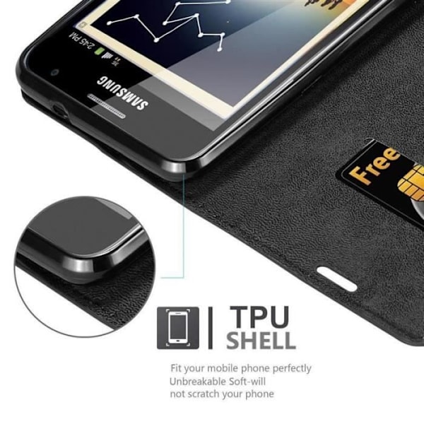 Fodral till Samsung Galaxy NOTE 1 - CADORABO - Svart - Imiterat läder - Magnetisk stängning - Ultratunn Svart