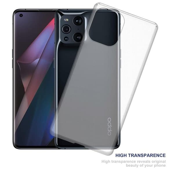 Transparent stötsäker silikonfodral för Oppo FIND X3 PRO Vit