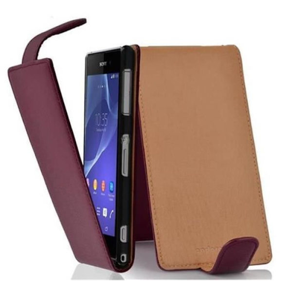 Cadorabo Sony Xperia Z2 DESIGN FLIP-stil Fodral Skal i konstläder Struktur ORCHID LILA