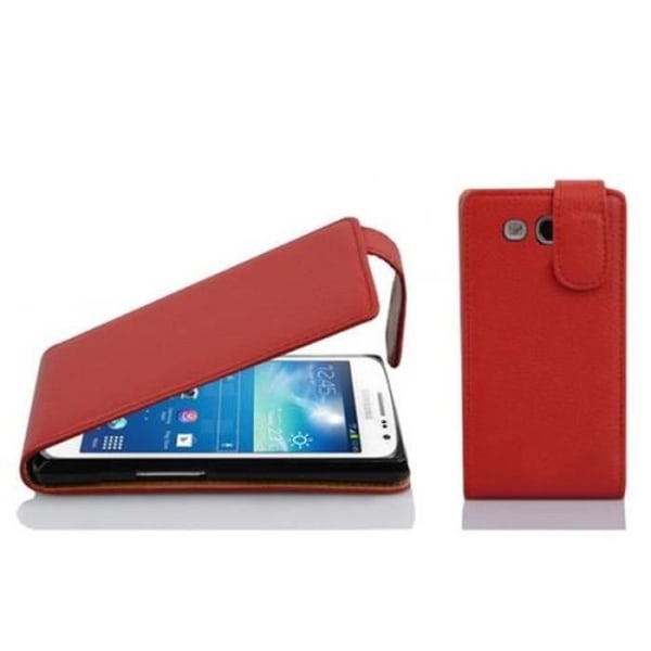 Cadorabo Fodral Samsung Galaxy EXPRESS 2 DESIGN FLIP Style Fodral Fodral Fodral konstläder Struktur KÖRSBÄRSRÖD