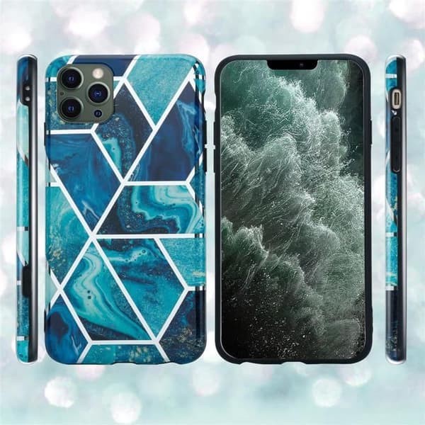 iPhone 12 PRO MAX-fodral i Blå Våg Marmor Nr. 13 Skyddsetui Blå