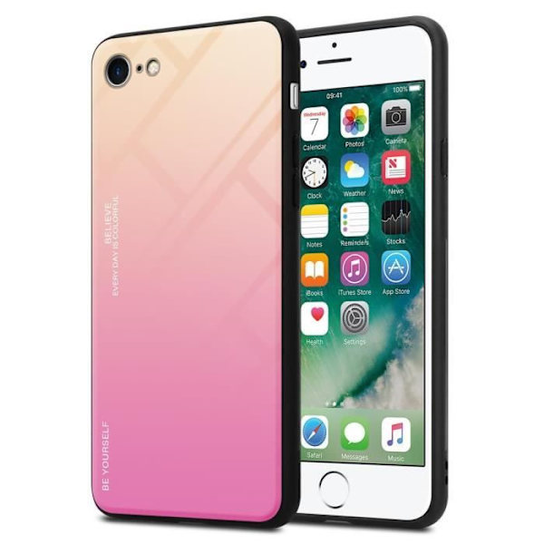 Fodral för Apple iPhone 7 / 7S / 8 / SE 2020 Skal i GUL - ROSA Fodral Skyddsskydd tvåfärgad TPU