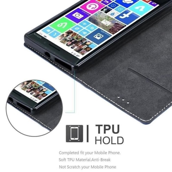 Coque portefeuille - CADORABO - Nokia Lumia 930 - Syntetiskt läder - Brun - Osynlig magnetisk stängning kastanj