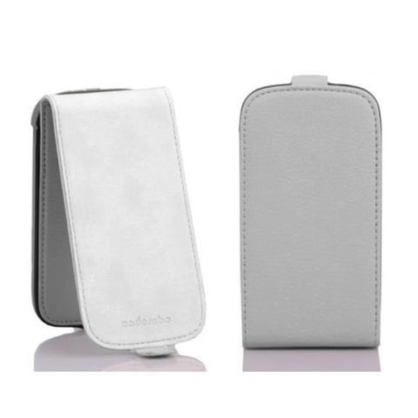 Cadorabo Fodral Samsung Galaxy S4 MINI DESIGN FLIP Style Fodral Fodral Fodral konstläder Struktur VIT ALABASTER