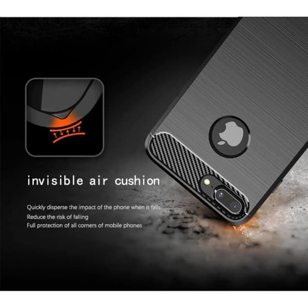 Skal för iPhone 7 PLUS / 7S PLUS Borstad Svart Kolfiber Design Svart