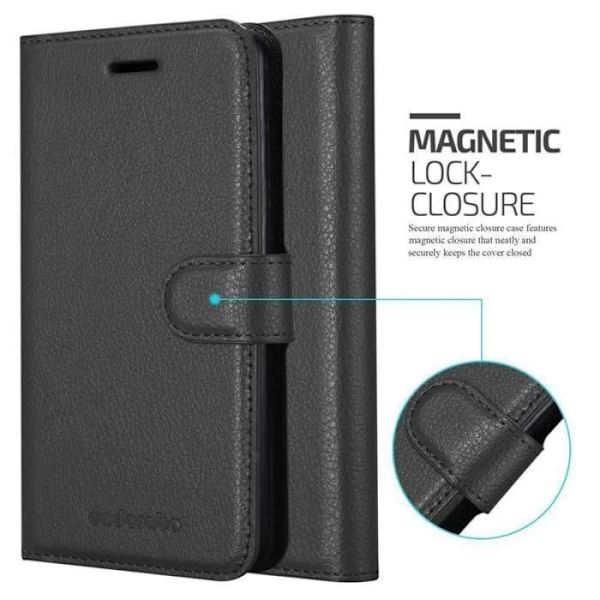 Cadorabo Fodral till Apple iPhone 8 PLUS - 7 PLUS - 7S PLUS - i Svart - Bokfodral med magnetisk stängning, funktion av