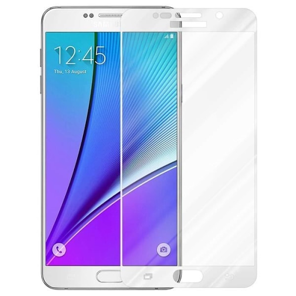 Cadorabo härdat glas Samsung Galaxy NOTE 5 Helfilmsskärmsskydd Glasskärmsskydd TRANSPARENT med VIT svart vit